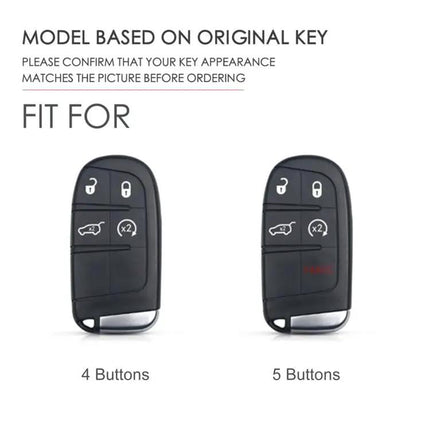 Hallmo Genuine Leather Key Cover for Jeep Compass 4-Button