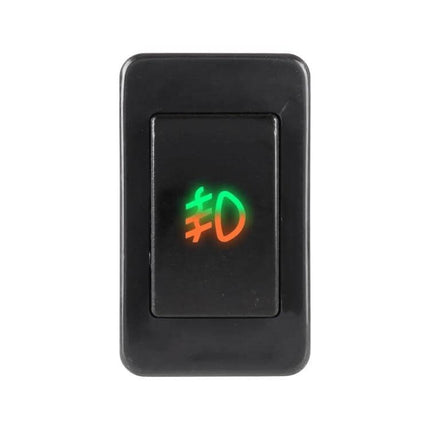 Car Fog Light On-Off Button Switch With Cable For Nissan Sunny - black dash-mounted ABS switch with illuminated fog icon and cable