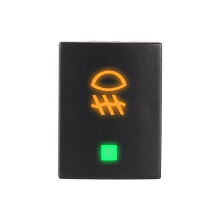 Car Fog Light On Off Button Switch For Nissan Sylphy - black ABS replacement switch with illuminated fog light icon and green indicator