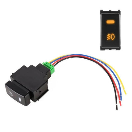 Car Fog Light On Off Button Switch With Cable Easy To Install, dash-mount ABS switch with wires for Nissan-compatible fog lights