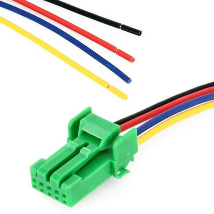 Car Fog Light On Off Button Switch With Cable Easy To Install green 6-pin wiring harness connector with red blue yellow black wires
