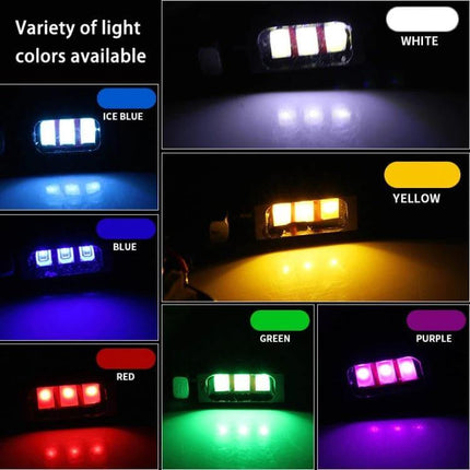 License Plate Light For Car And Motorcycle 27cm Cable showcasing white, ice blue, blue, red, yellow, green, and purple LED color options