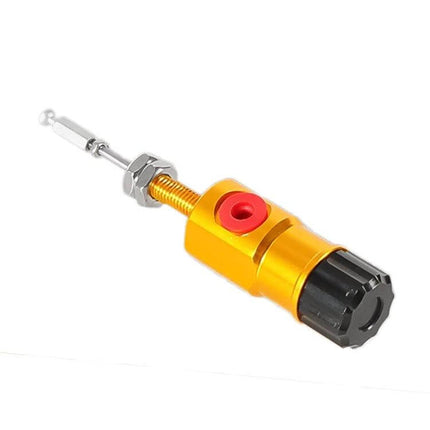 Adjustable Motorcycle Brake Clutch Master Cylinder Rod in gold with threaded adjustment and black end knob for precise lever positioning