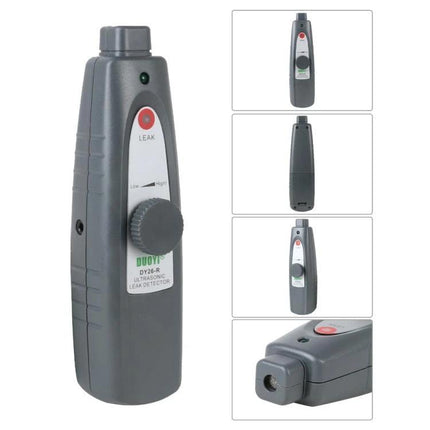 DUOYI Leak Detector for Home and Vehicle Maintenance – handheld transmitter and receiver unit with sensitivity knob and headphone jack