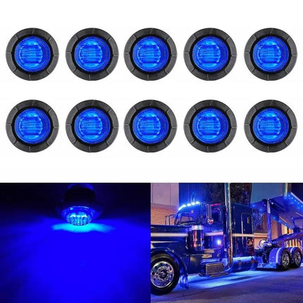 Three-LED Car Side Marker Lights Three-Quarter Inch 10 Pack