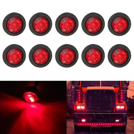 Three-LED Car Side Marker Lights Three-Quarter Inch 10 Pack