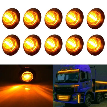 Three-LED Car Side Marker Lights Three-Quarter Inch 10 Pack
