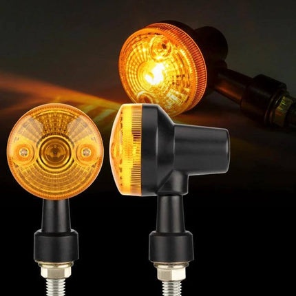Motorcycle Turn Signal Lights, Set of 2 for Night Visibility - amber G4 halogen signals improving evening visibility