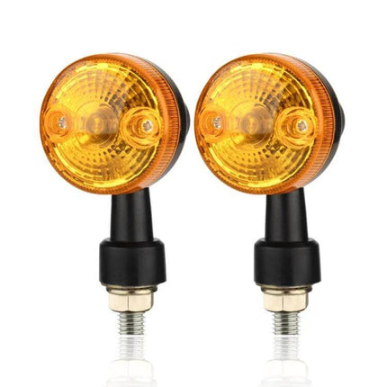 Motorcycle Turn Signal Lights, Set of 2 for Night Visibility amber round G4 halogen pair for improved evening and rainy-road signaling