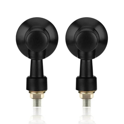 Motorcycle Turn Signal Lights, Set of 2 for Night Visibility black compact G4 halogen bulb indicators on white background