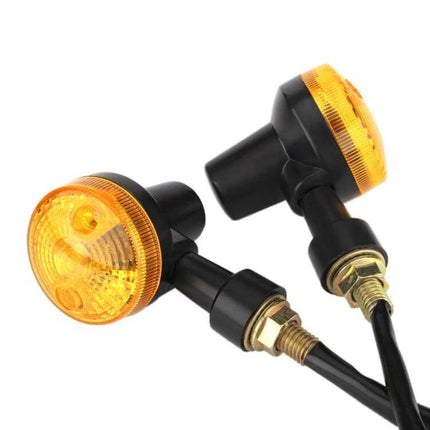 Motorcycle Turn Signal Lights, Set of 2 for Night Visibility amber G4 halogen bulb pair for improved evening and rainy weather signaling