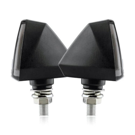 KC018A Triangular LED Signal Light for Motorcycles compact black motorcycle turn signals, waterproof LED indicator pair