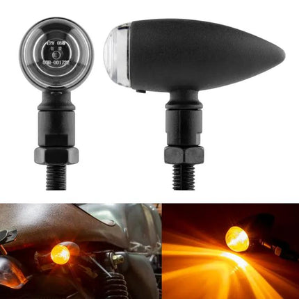 Vintage Style Metal Turn Signal Lights for Motorcycles, Set of 2