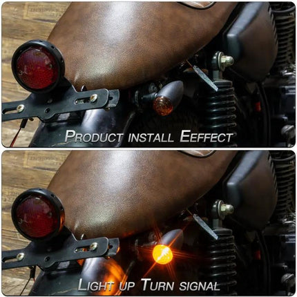 Vintage Style Metal Turn Signal Lights for Motorcycles, Set of 2