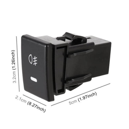 TS-16 Car Fog Light On-Off Switch With Cable For Isuzu mu-X black ABS fog light switch with green indicator, compact replacement switch