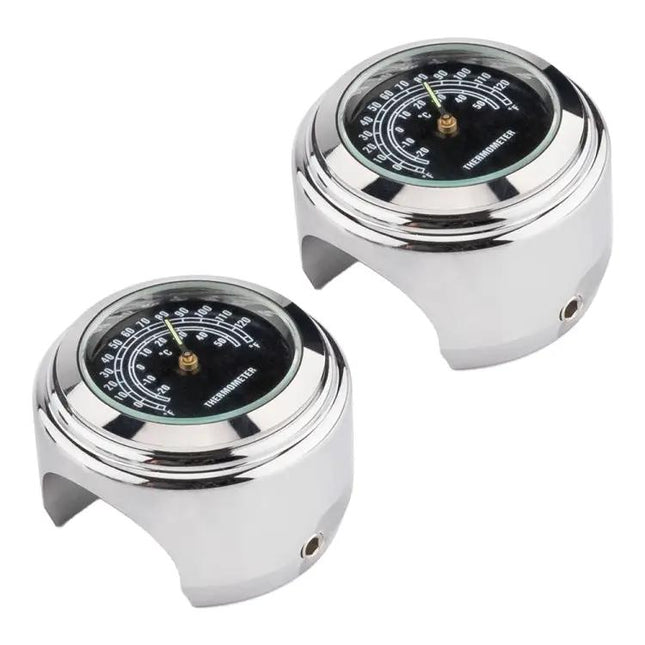 Motorcycle Handlebar Thermometer for 22-25mm Bars, Black