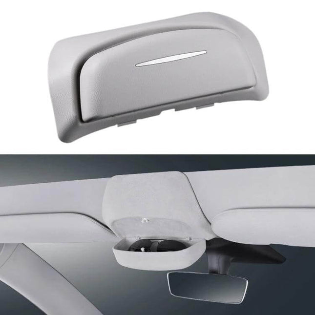 Practical Car Storage Box for Sunglasses and Cards in Tesla Model 3 - overhead sunglass holder organizer for tidy cabin access