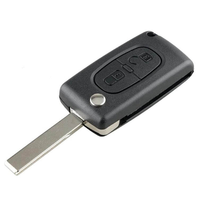 Peugeot 2-Button Remote Key for Everyday Vehicle Access and Control replacement 433MHz complete unit with blade and chip