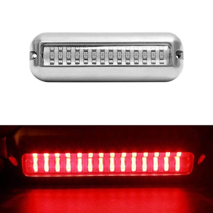Stainless Steel Boat Underwater Light for Ambience and Night Fishing – 316 stainless steel 42-LED red surface-mount light, 90° flood pattern, corrosion-resistant