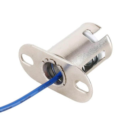 Car Bulb Holder Base Female Socket With Cable 1 Pair - metal female socket with attached blue wire for automotive headlight/taillight replacement