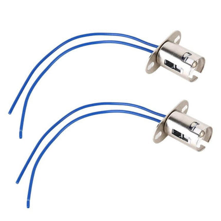 1 Pair Car 1157 Bulb Holder Socket With Cable Easy To Install - metal socket pair with blue wires for 1157 tail brake turn signal bulbs