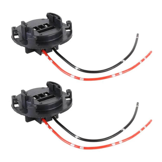 Halogen Lamp Socket With Cable For Hyundai Tucson Car Bulb Holder - replacement plug-and-play headlight socket with red and black wires
