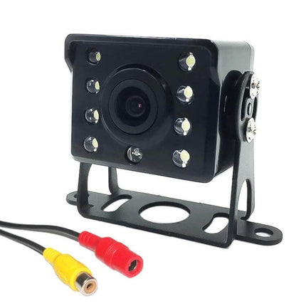 Night Vision Backup Camera for Safe Truck Reversing Use compact night-vision truck reversing camera with LED lights and RCA connectors