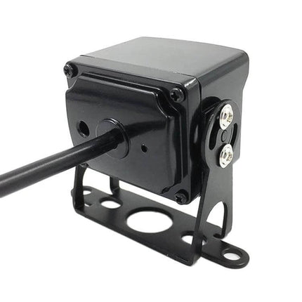 Night Vision Backup Camera for Safe Truck Reversing Use - compact black night-vision rearview camera mounted on adjustable bracket