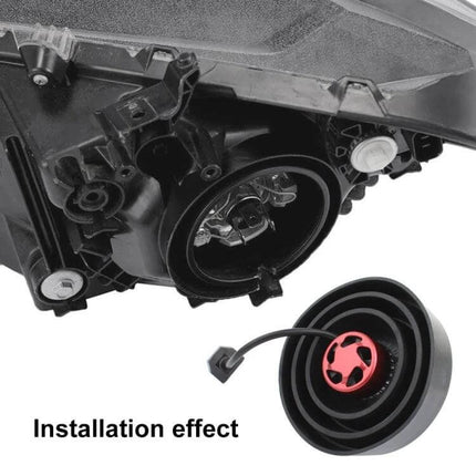 Universal Headlight Soft Silicone Dust Cover For Headlights installed on headlight housing showing tool-free sealing and trimable edge