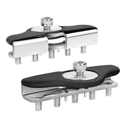 Universal LED Strip Light Bracket Pair For Hood Installations - stainless mounting brackets with vibration‑resistant rubber pad and screw fixings