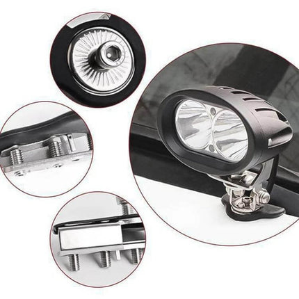Universal LED Strip Light Bracket Pair For Hood Installations - durable screw-fixed hood edge brackets mounting LED strip for vehicle and workshop lighting