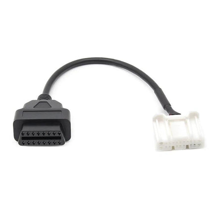 Use this cable for Tesla Model X and S vehicle checks - OBD adapter cable with black OBD-II plug and white Tesla connector