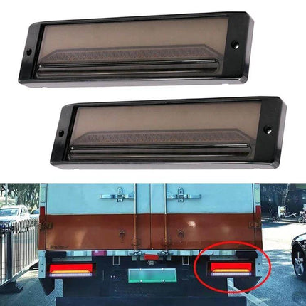 Truck Trailer Brake Light Three Color For Daily Use - dual rectangular LED brake, turn, running and reverse light with PC+ABS housing and screw mount