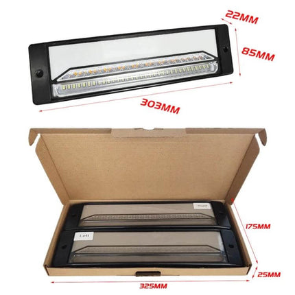 Truck Trailer Brake Light Three Color For Daily Use – black PC+ABS LED rear light with screw-in mount, 84 red/30 yellow/33 white 2835 LEDs, compact dimensions