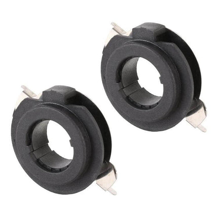 Pair Car H7 Lamp Holder Socket For Headlight Replacement - black plastic plug-and-play pair for secure H7 bulb connection