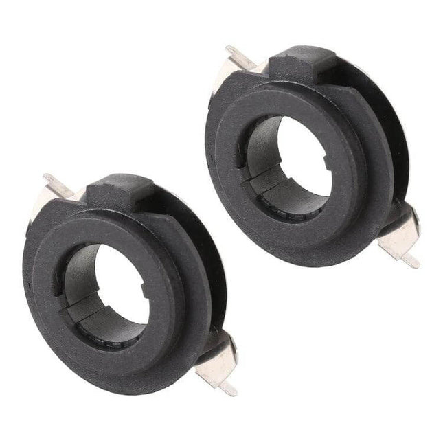 Pair Car H7 Lamp Holder Socket For Headlight Replacement - black plastic plug-and-play pair for secure H7 bulb connection