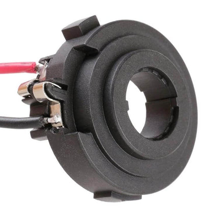 Car Lamp Holder Socket With Cable For Easy Headlight Replacement – black round socket with red and black wires for VW Golf MK6/7, Jetta, Passat, Touran, Sharan, Scirocco