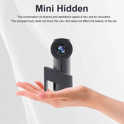 Hidden Dual Camera Car Recorder with 360-Degree Rotation compact mini hidden dash camera held in hand showing 360-degree rotation design