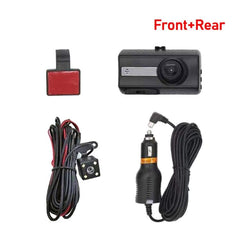 High-Definition Dual Lens Night Vision Dash Cam for Front and Rear Recording