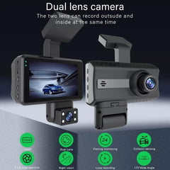 High-Definition Dual Lens Night Vision Dash Cam for Front and Rear Recording