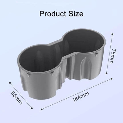 Shunwei Car Water Cup Holder for Tesla Model 3 and Y 2021-2022 — dual cup organizer with dimensions 184x86x75mm, stabilizes bottles and cups