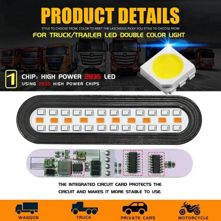 Pair of Double Color Brake and Turn Signal Lights for Vehicles LED 3-in-1 tail brake sequential turn signal for trucks motorcycles