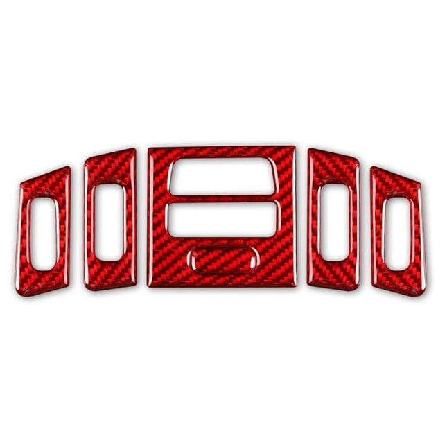 Carbon Fiber Decorative Stickers for BMW Air Outlets, Six-Piece Set - red real carbon fiber trim kit for vents