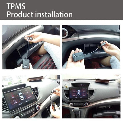 Tire Pressure System for Safe Daily Car Commutes and Trips - in-car TPMS installation showing monitor display and sensor setup