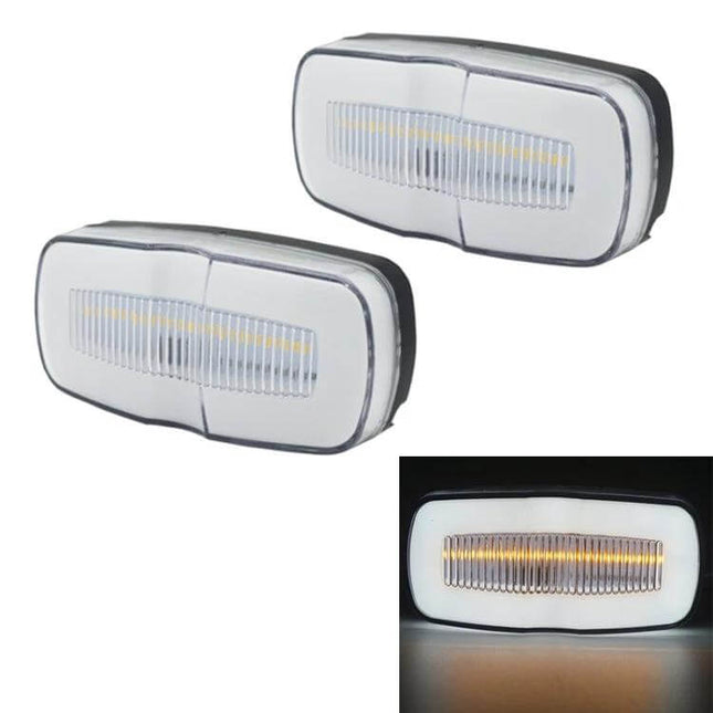 MK-190 Truck LED Side Marker Lights 2-Pack, White Light - pair of compact 28-LED white side marker lights with rubber+PC housing for trucks & trailers