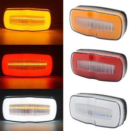 MK-190 Truck LED Side Marker Lights 2-Pack, White Light - compact rubber+PC housing 28 LEDs bright white marker for trucks trailers