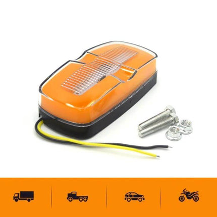 MK-190 Truck LED Side Marker Lights 2-Pack, White Light – compact 28-LED white marker with rubber+PC housing, bolts and wiring included