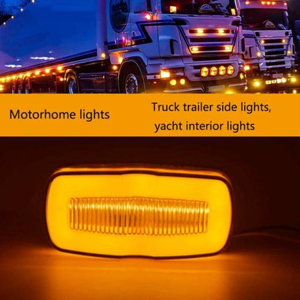 MK-190 Truck LED Side Marker Lights 2-Pack, White Light - amber side marker on truck, compact 11cm rubber+PC housing for trucks trailers