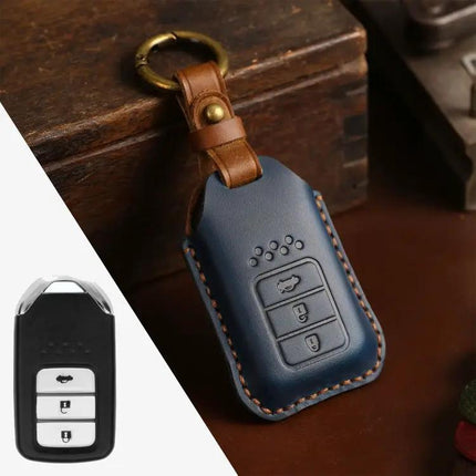 Honda Cowhide Leather Protective Key Case for Three Keys Tailgate Version