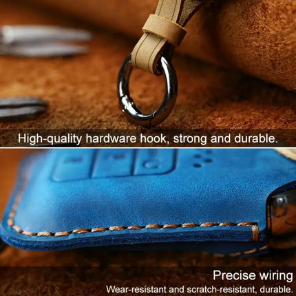 Honda Cowhide Leather Protective Key Case for Three Keys Tailgate Version